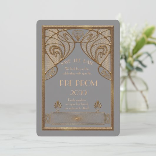 Save The Date Prom Junior, Grand Gatsby, Or, gris A (Debout devant)