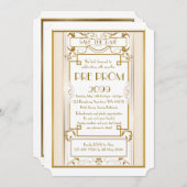 Save The Date PromJunior, Grand Gatsby, Or, blanc (Devant / Derrière)