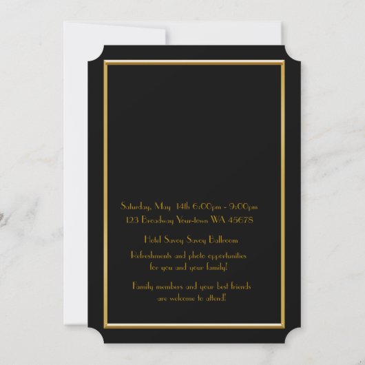Save The Date PromJunior, Grand Gatsby, Or, Noir (Dos)