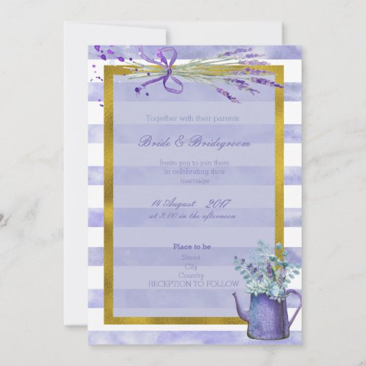Save The Date Provence Lavender Purple Flower SAVE la date (Dos)