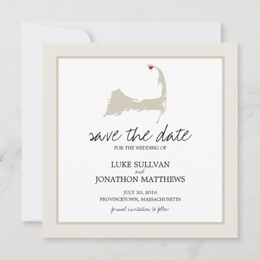Save The Date Provincetown Cape Cod Wedding Enregistrer la date (Devant)