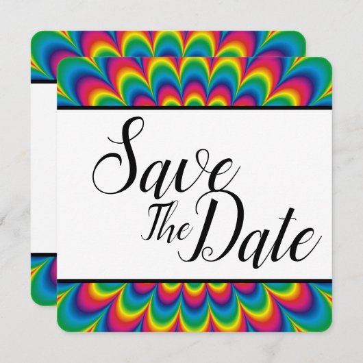 Save The Date Psychedelique Tie Dye Enregistrez La Date (Devant / Derrière)