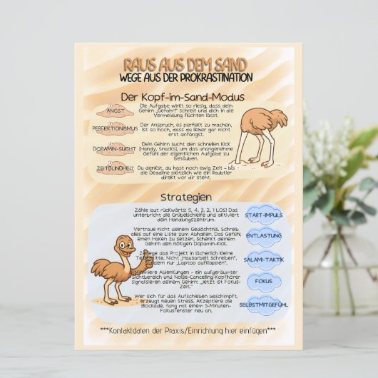 Save The Date Psychoedukation Infoblatt Prokrastination (Debout devant)