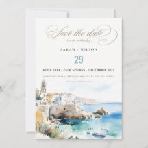 Puglia, Italy Watercolor Landscape Wedding