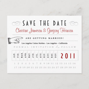 Save The Date Punch Card Enregistrer la date