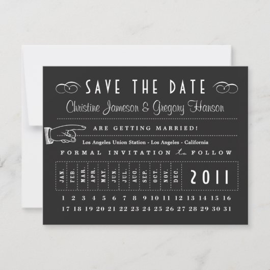Save The Date Punch Card Enregistrer la date (Devant)