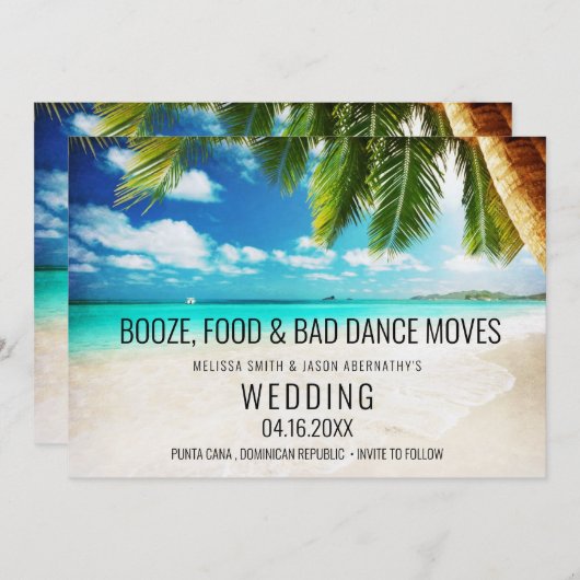 Save The Date Punta Cana Beach Destination Mariage (Devant / Derrière)