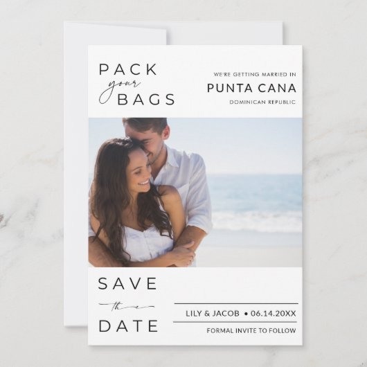Save The Date Punta Cana Beach Destination Mariage Enregistrer L (Devant)