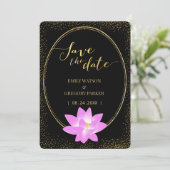 Save The Date Pure élégance, rose lotus, or (Debout devant)
