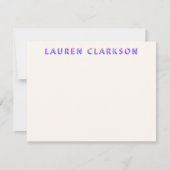 Save The Date Purple and Blue Bold Name Modern Note card (Devant)