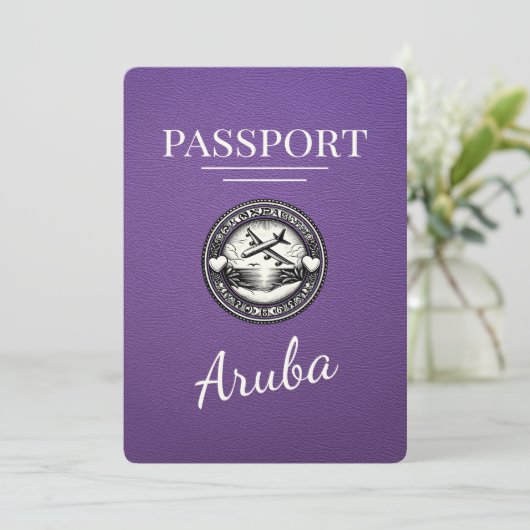 Save The Date Purple Aruba Passeport Enregistrer La Date (Debout devant)