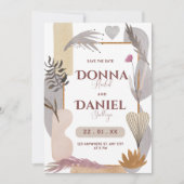 Save The Date Purple Blanc Floral Esthétique Enregistrer La Date (Devant)