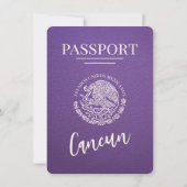 Save The Date Purple Cancun Passeport Enregistrer La Date (Dos)