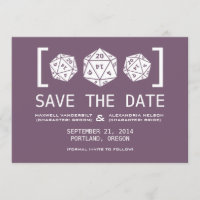 Purple D20 Dice Gamer Enregistrer l'Invitation de
