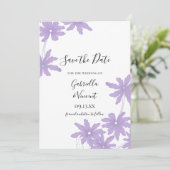 Save The Date Purple Daisies Mariage Enregistrer la date (Debout devant)