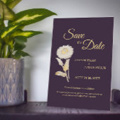 Save The Date Purple Daisy Antique Mariage Enregistrer La Date