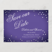 Save The Date Purple Enregistrer notre date | Chic Violet Argent (Devant)
