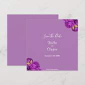 Save The Date Purple Et Or Floral Enregistrer La Date (Devant / Derrière)