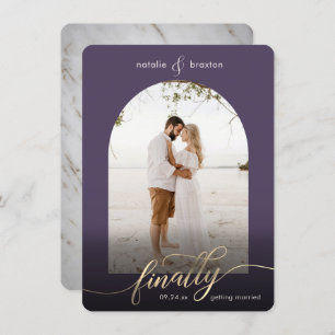 Save The Date Purple Finalement Se Marier Et Fenêtre Photo
