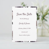 Save The Date Purple Floral Botanical Wedding (Debout devant)