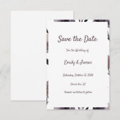 Save The Date Purple Floral Botanical Wedding (Devant / Derrière)