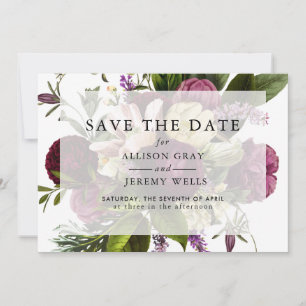 Save The Date Purple Floral Enregistrer la date