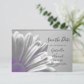 Save The Date Purple Floral Faits saillants Mariage Enregistrer  (Debout devant)