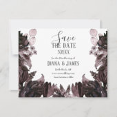 Save The Date Purple Floral Gothique Boho Pagan Handfasting (Devant)