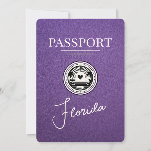 Save The Date Purple Florida Passeport Enregistrer La Date (Devant)