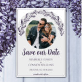 Save The Date Purple Garland Photo Enregistrer la date