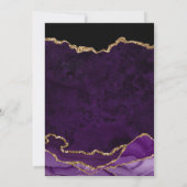 Save The Date Purple & Gold Faux Parties scintillant Marbre Agat (Dos)