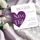 Save The Date Purple Heart Modern and Minimalist Design