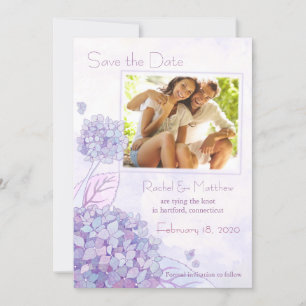 Save The Date Purple Hydrangeas Mariage Photo Enregistrer la dat