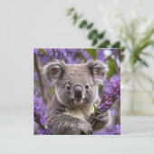 Save The Date Purple Jacaranda Koala Ours, (Debout devant)