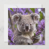 Save The Date Purple Jacaranda Koala Ours, (Dos)