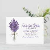 Save The Date Purple Lavender Lilac Flower Wedding Enregistrer l (Debout devant)