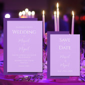 Save The Date Purple Lavender Moderne Élégant Simple