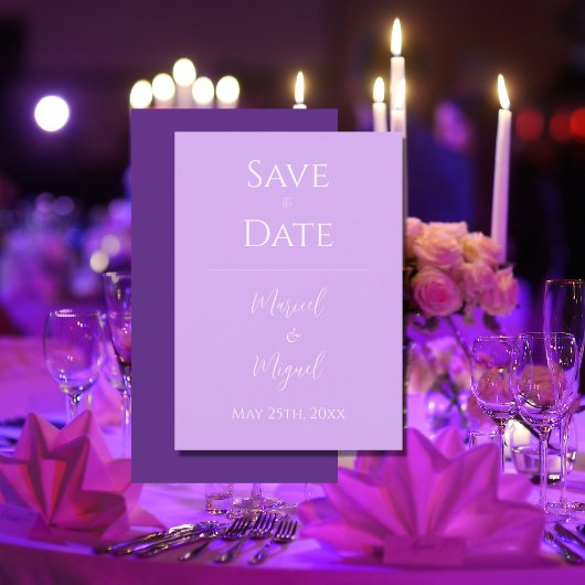 Save The Date Purple Lavender Moderne Élégant Simple