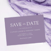 Save The Date Purple Lavender Moderne Simple Mariage