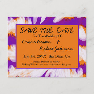 Save The Date Purple Orange Tie Dye Swirl Enregistrer la date