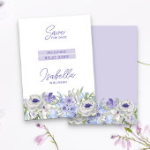 Save The Date Purple Peri Girl Floral Mis Quince