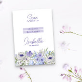 Save The Date Purple Peri Girl Floral Mis Quince