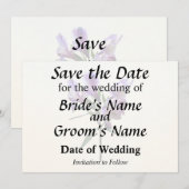 Save The Date Purple Peruvian Lily (Devant / Derrière)