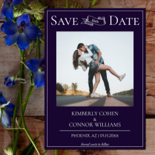 Save The Date Purple Photo moderne Enregistrer la date