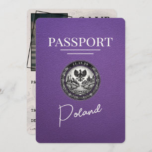 Save The Date Purple Pologne Passeport Enregistrer La Date