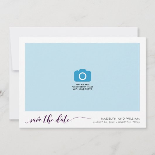 Save The Date Purple Relax Script Enregistrer la photo Date (Devant)