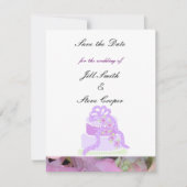 Save The Date Purple Ribbon Mariage gâteau Enregistrer la date (Devant)