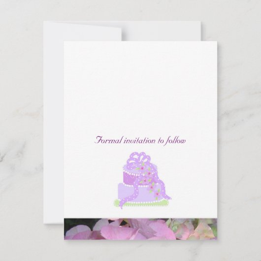 Save The Date Purple Ribbon Mariage gâteau Enregistrer la date (Dos)