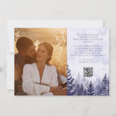 Save The Date Purple Russe Aquarelle Pine Forest Photo QR Code (Dos)
