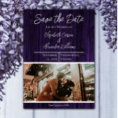 Save The Date Purple Rustic Photo Enregistrer La Date